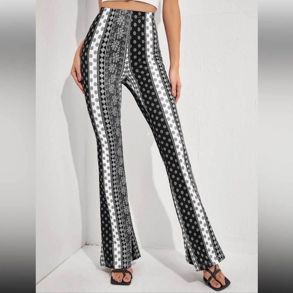 SHEIN WYWH High Waist Ditsy Floral Split Thigh Skirt